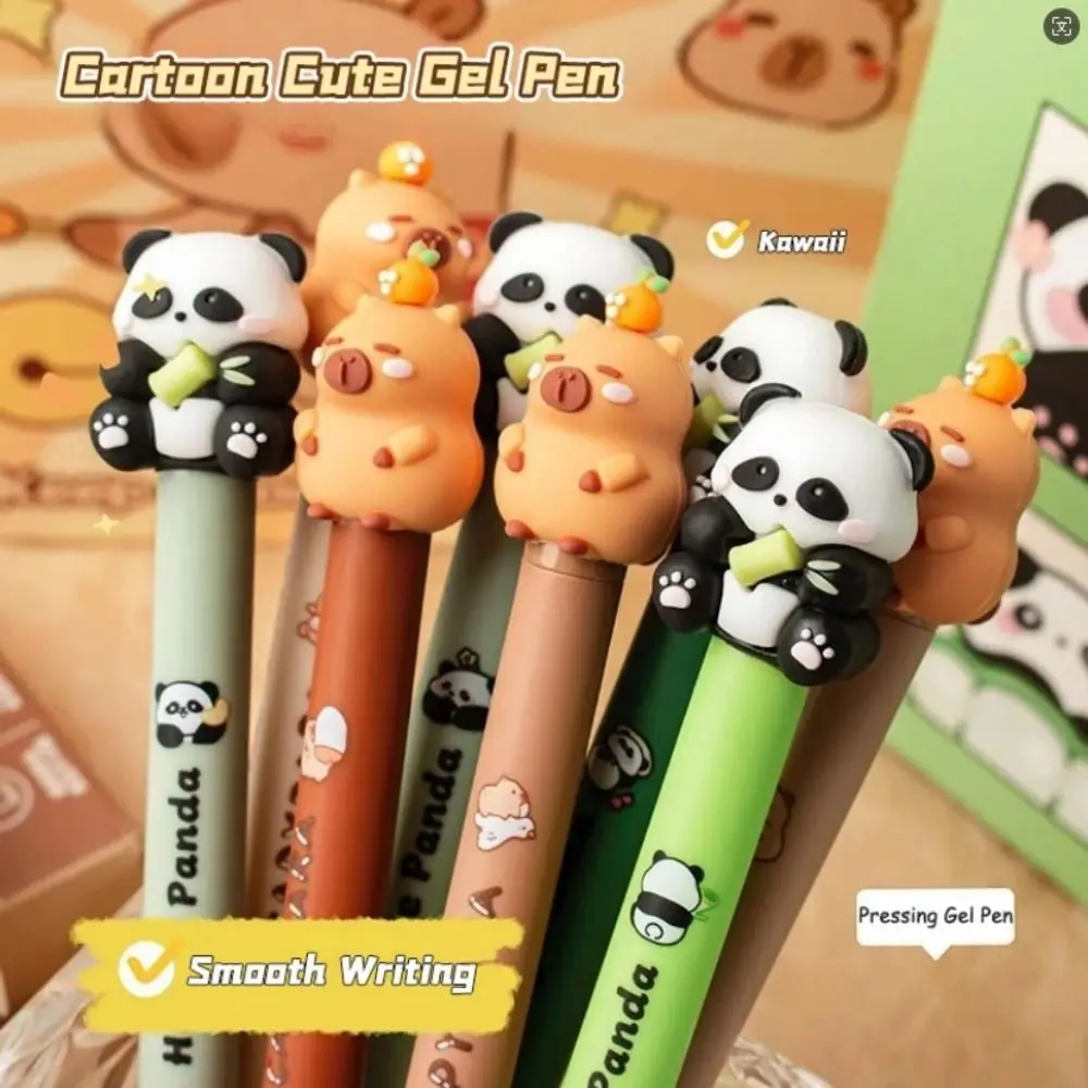 

4PCS Interesting Capybara Gel Pen Boxed Good Looking Cute Doll Press Gel Pen Panda Black Ink 0.5mm Neutral Pen School Office