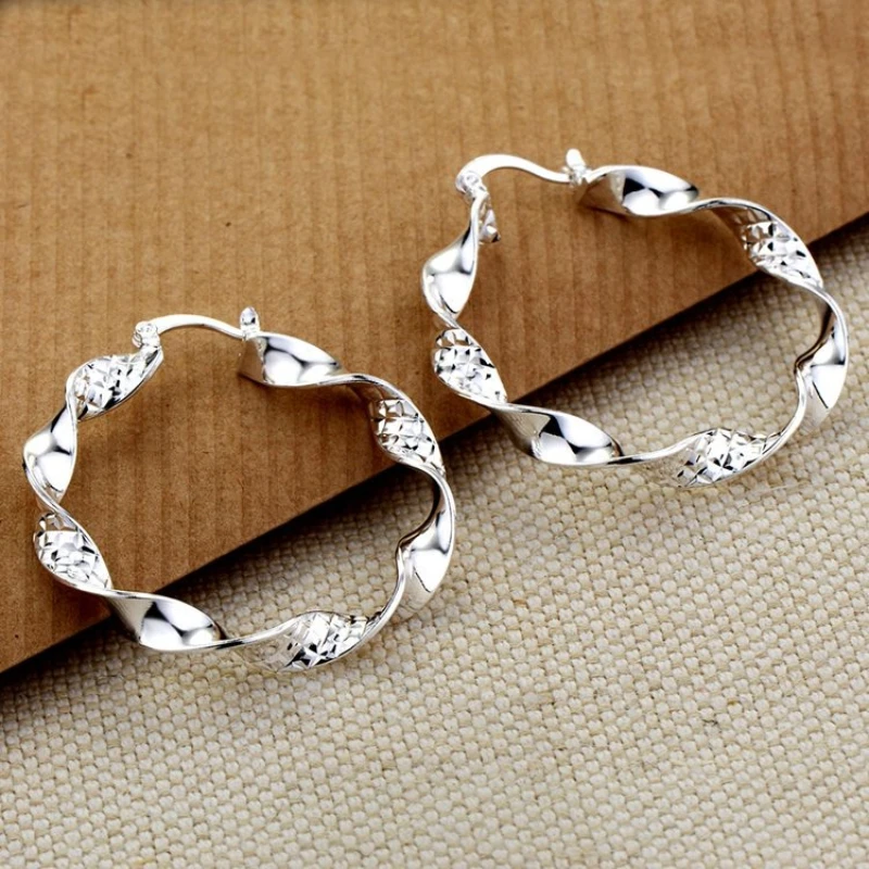 New 925 Sterling Silver Earrings Beautiful for Women Luxury Wedding Engagement Jewelry Earrings Party Gifts