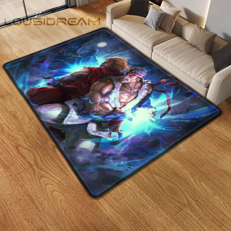 Retro Game Street Fighter Gamer Area Rug, Non-Slip Floor Mat, Carpet for Living Room Bedroom, Sofa, Doormat, Decoration, Kid Pl