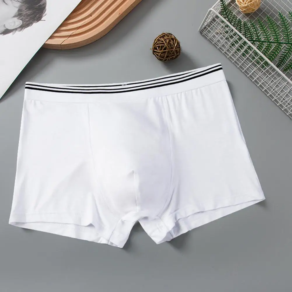 Soft Men Underwear Men's Elastic Mid-waist Boxer Underwear U-convex Design Smooth Texture Briefs Comfortable Daily Wear Shorts
