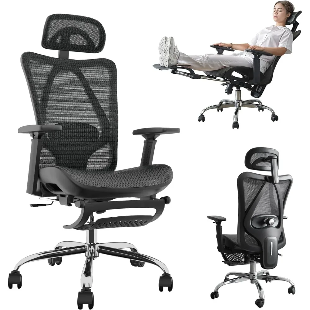 Silla de oficina ergonómica con cilindro de Gas certificado SGS, juegos de muebles de oficina para el hogar, silla de oficina con soporte Lumbar ajustable