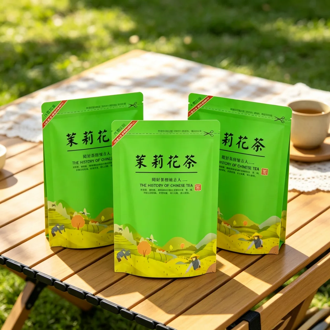 Chinese Longjing Tea Set Zipper Bags Dahongpao Biluochun Green Tea Recyclable Sealing Packing Bag NO Packing Bags