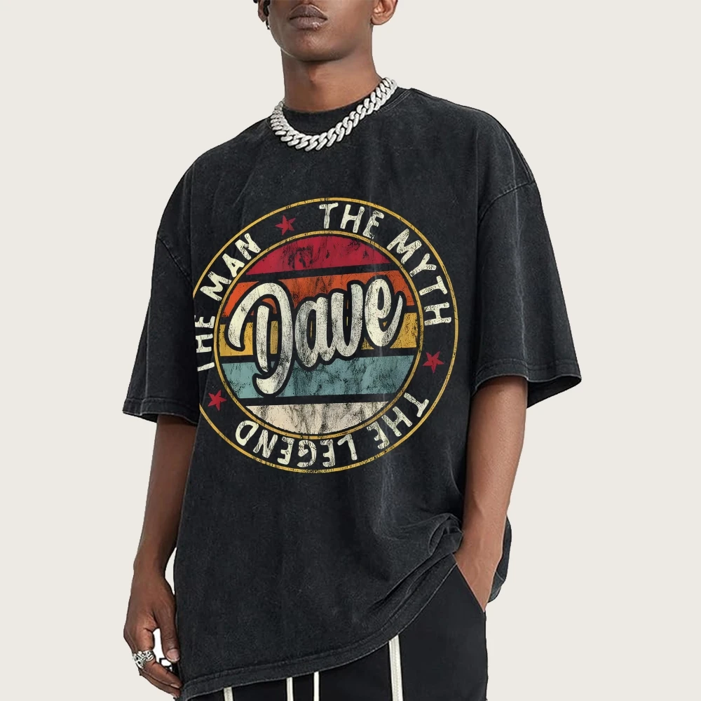 

Dave The Man Graphic Wahsed Tee Male Female Baggy Comfort Unisex Tee Shirt Style Comfort Color Street Cool Wearing Y2K Fashion