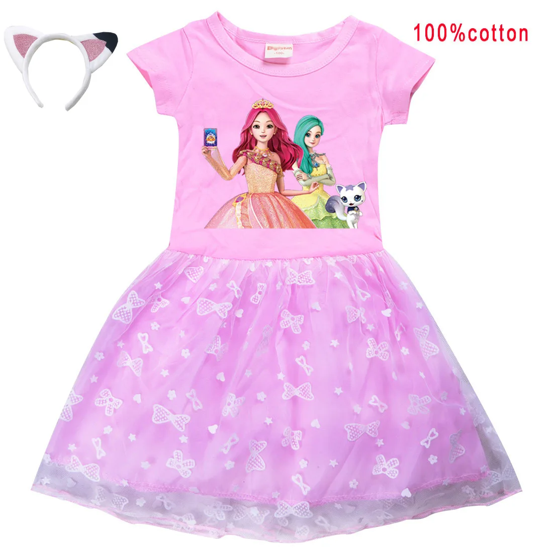 2-10Years Korean Secret Jouju Cosplay for Girl Short Sleeve Fancy Lace Dress for Kids Party Dresses Baby Girls Halloween Outfits