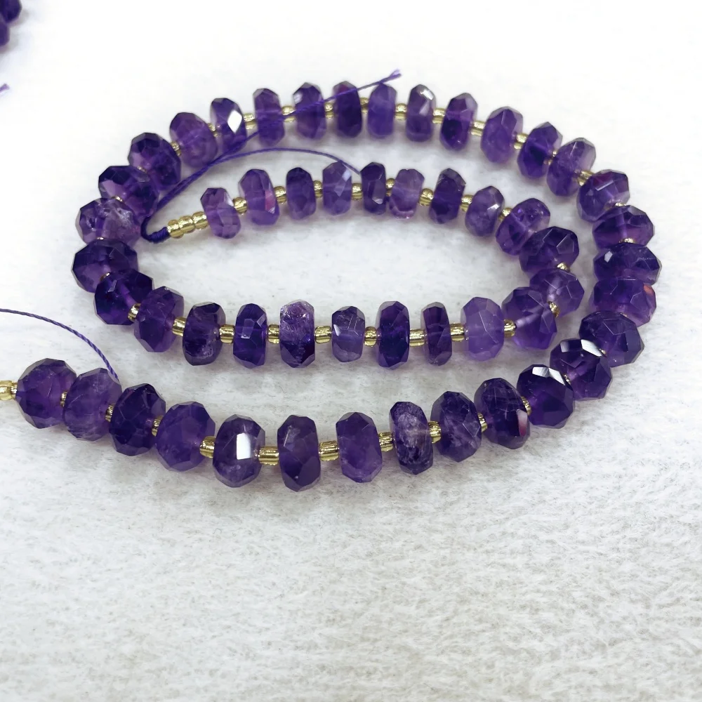 

5x8 мм граненый аметист натуральный солнечный камень аквамарин лабрадорит цветная бусина-разделитель для изготовления ювелирных изделий Diy аксессуары для браслетов