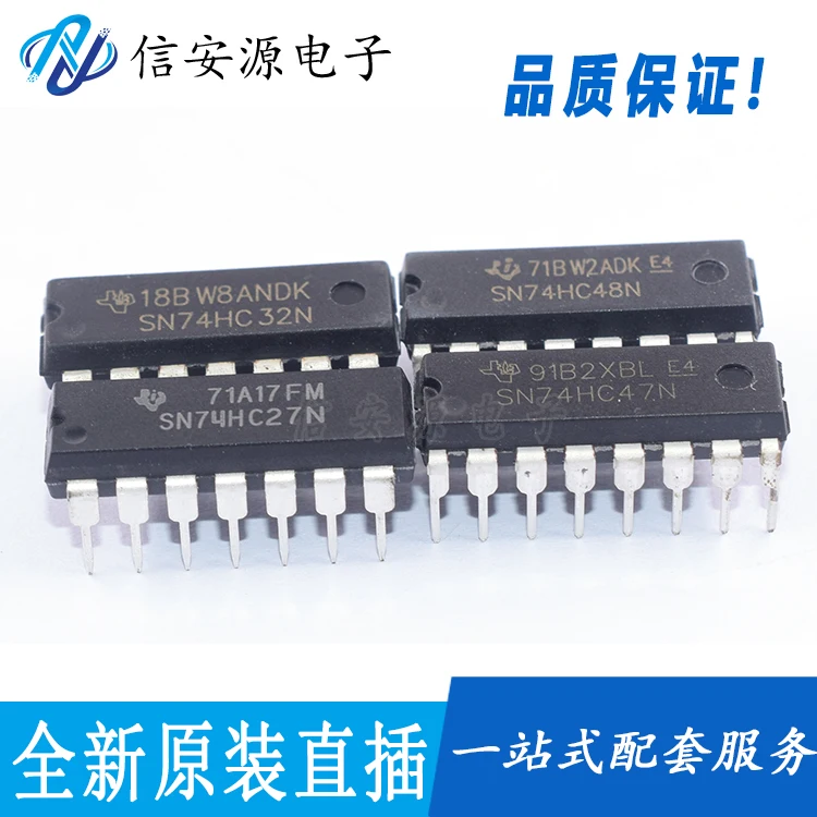 

10pcs 100% orginal new SN74HC27N/32N/47N/48N DIP-14 7 segment decoding driver logic chip IC