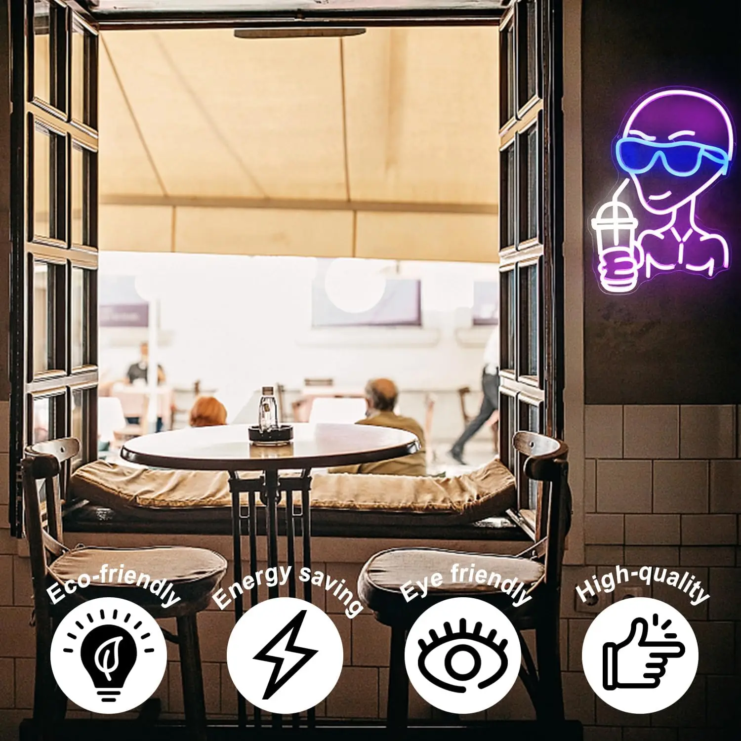 Alien Drink Neon Sign LED Neon Light Sign Dimmable for Bedroom Coffee Bar Man Cave Game Room Shop Decor Birthday Party Gifts