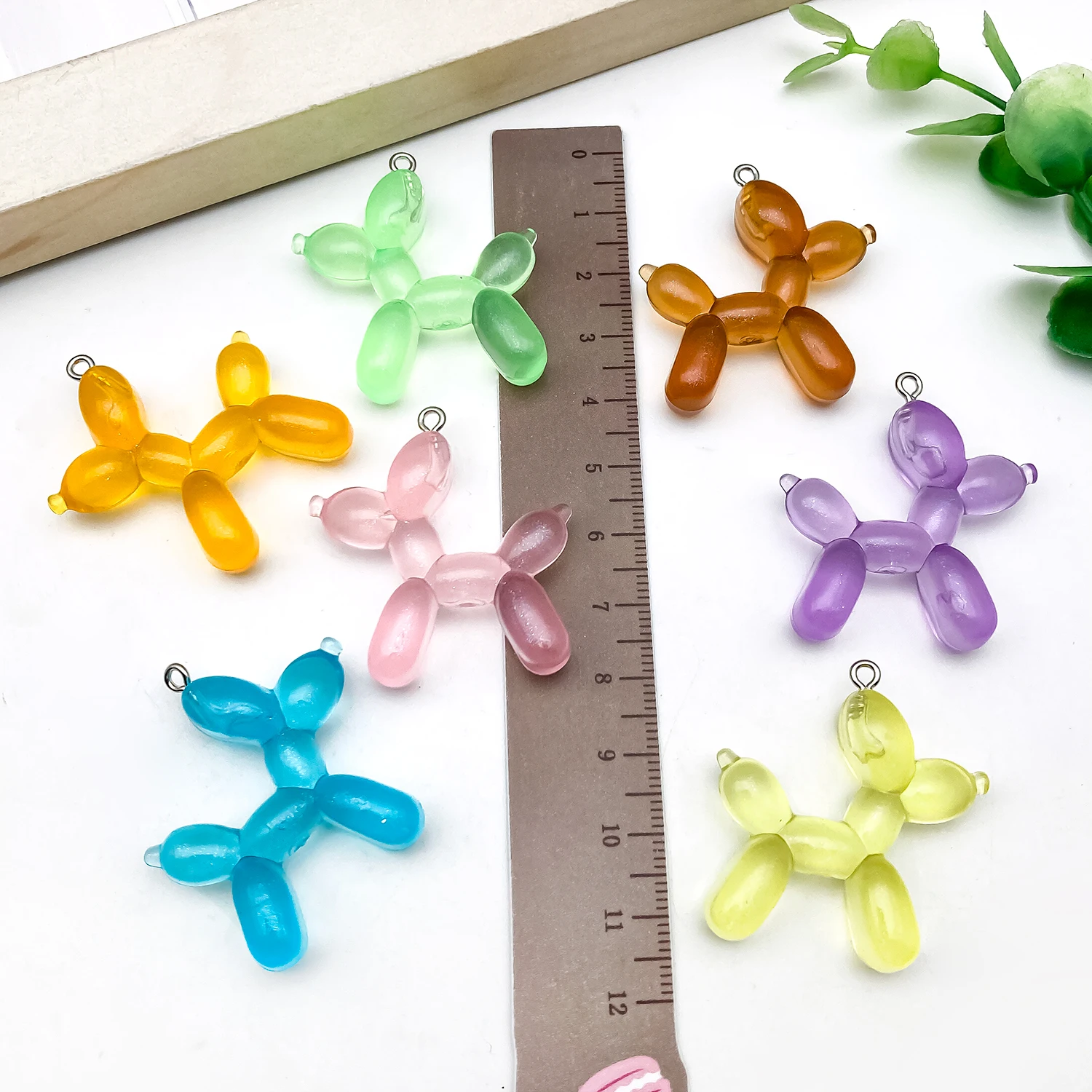 10pcs resin animal stereo balloon dog series charms pendant suitable for DIY making necklace keychain bag ornament accessories