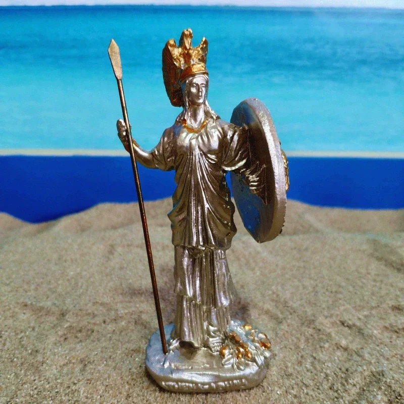 الآلهة اليونانية القديمة أثينا تمثال راتينج غرفة المنزل الأوروبي الديكور آلهة الحرب والحرف اليدوية والسبب العملي هدية مزخرفة #3