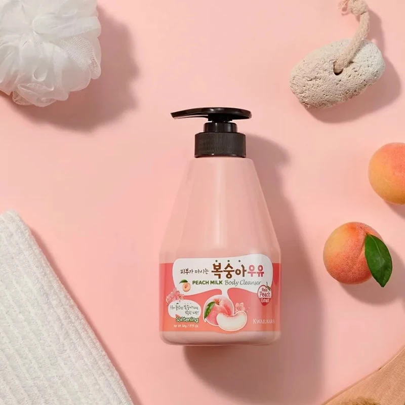 KWAILNARA Peach Milk Body Cleanser ผิวนุ่มเรียบเนียนและสดชื่นบํารุงผิวให้ความชุ่มชื่น S560g ขวด