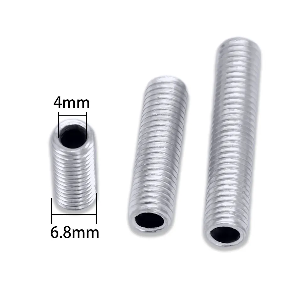 5Pcs M7*1.0mm Tooth Hollow Full Tooth Tube Galvanized Screw Tooth Rod Machine Hollow Perforation Threading Screw Tooth Rod