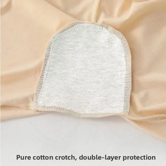 Ice Silk Seamless Cotton Crotch Safety Pants Women's Summer plus Size Anti-Light Two-In-One High Waist Base Layer Pants