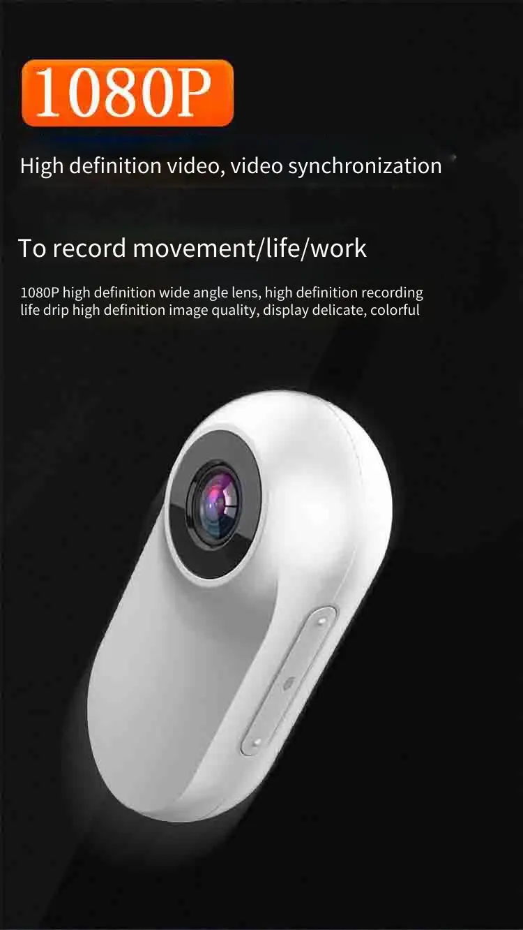 كاميرا رياضية بمشبك خلفي للدراجات النارية DVR HD ومسجل فيديو مع كاميرا عمل مغناطيسية بجيب الإبهام