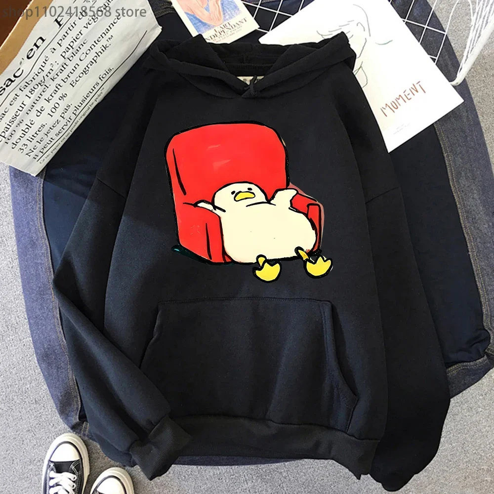 Lazy Duck Cartoon Hoodies for Men Cartoon Cute Graphic Sweatshirts Long Sleeve Casual Winter Spring Hooded Y2k Pullover Sudadera