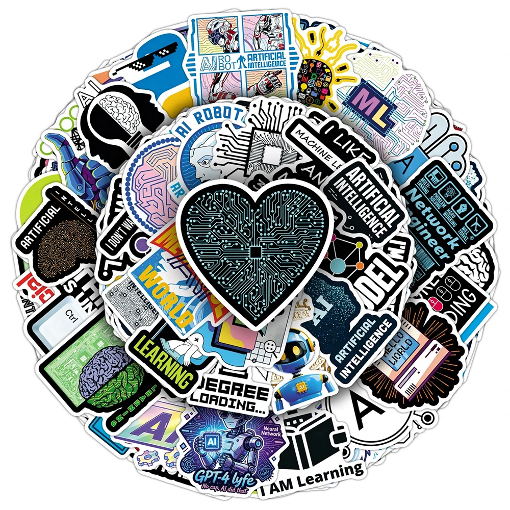 10/30/50pcs AI Robot ChatGPT Code Cartoon Stickers Artificial Intelligence Decals Suitcase Notebook Phone Funny Graffiti Sticker