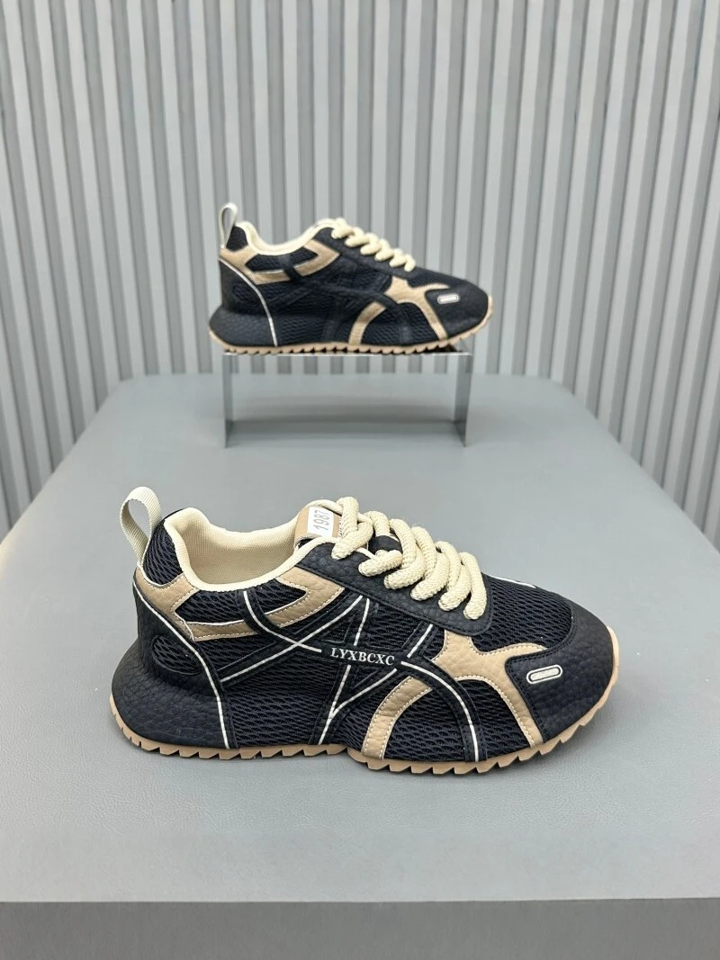 

Men's Breathable Summer Sporty Casual Shoes 2026 New Style Thick Bottom Net Surface Low Cut Running Shoes Rubber Outsole