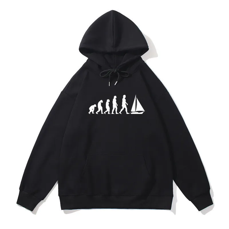 Sailing Evolution Harajuku Casual Men Women Cotton Hoodies Sweatshirts Streetwear