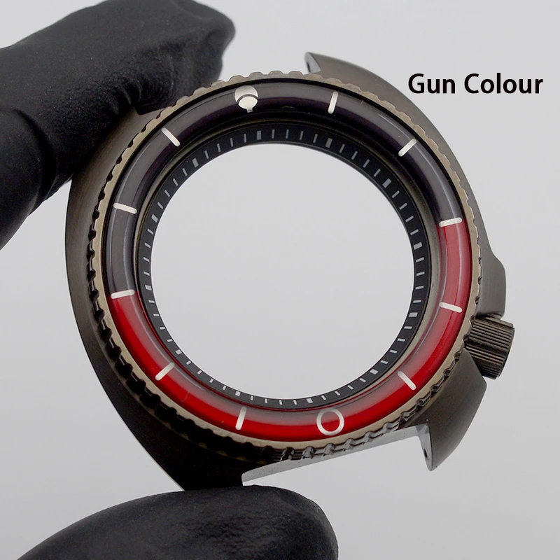 Watch Case Gun Colour Turtle Abalone Dive Fit Japan NH34 NH35 NH36A 7S 4R Movement Design SKX6105 6309 Watch Parts Repair