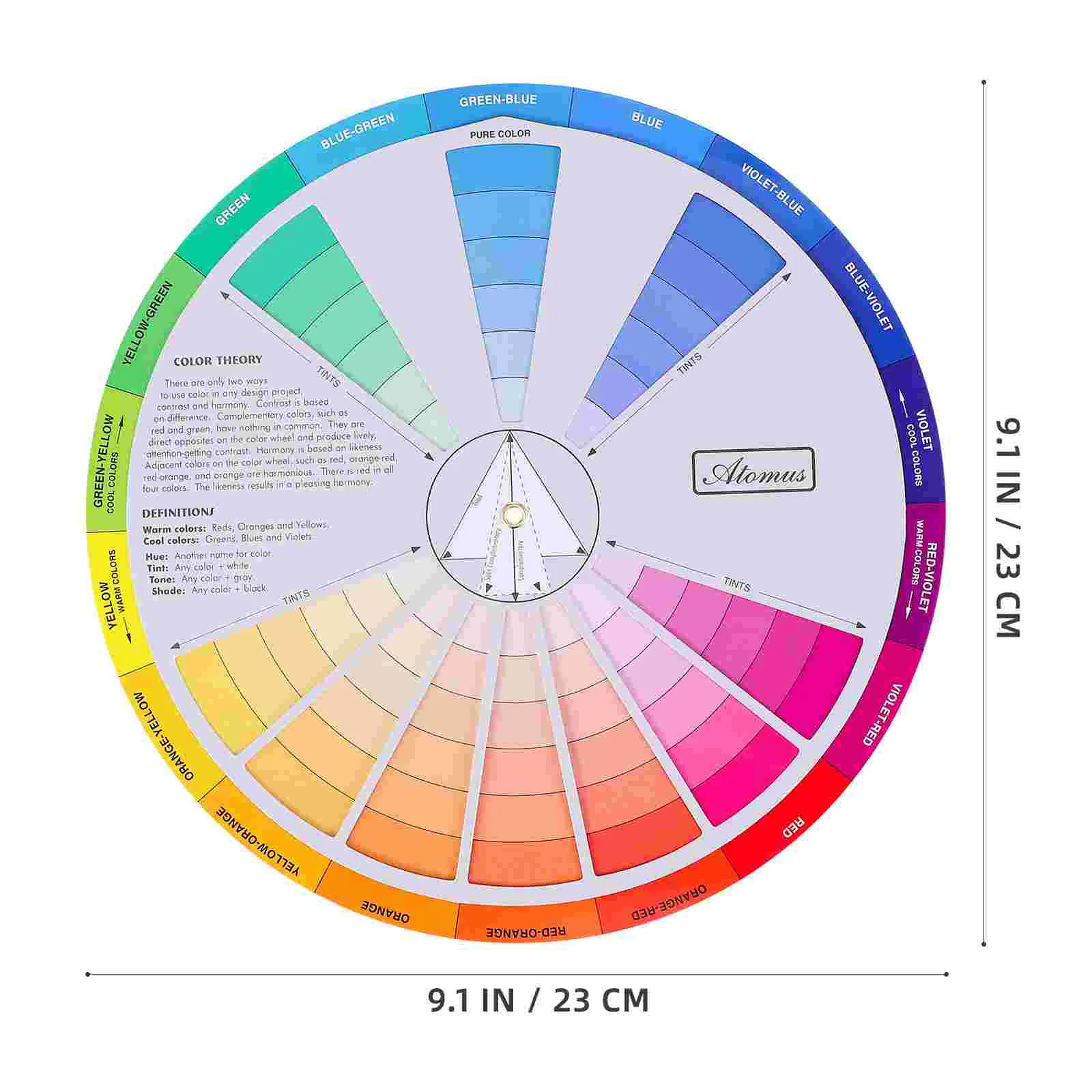Color Wheel Tool For Watercolor Painting Board Chart Color Learning Card Art Supplies Mixed Tool Colour Guide Wheel Rotation