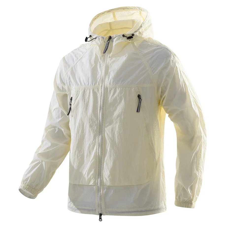 

DIANRUO Summer Sunscreen Jacket Mens Summer Thin Jacket Coat Fashion Casual Hooded Coat Fishing Cycling Outerwear Tactical Suit