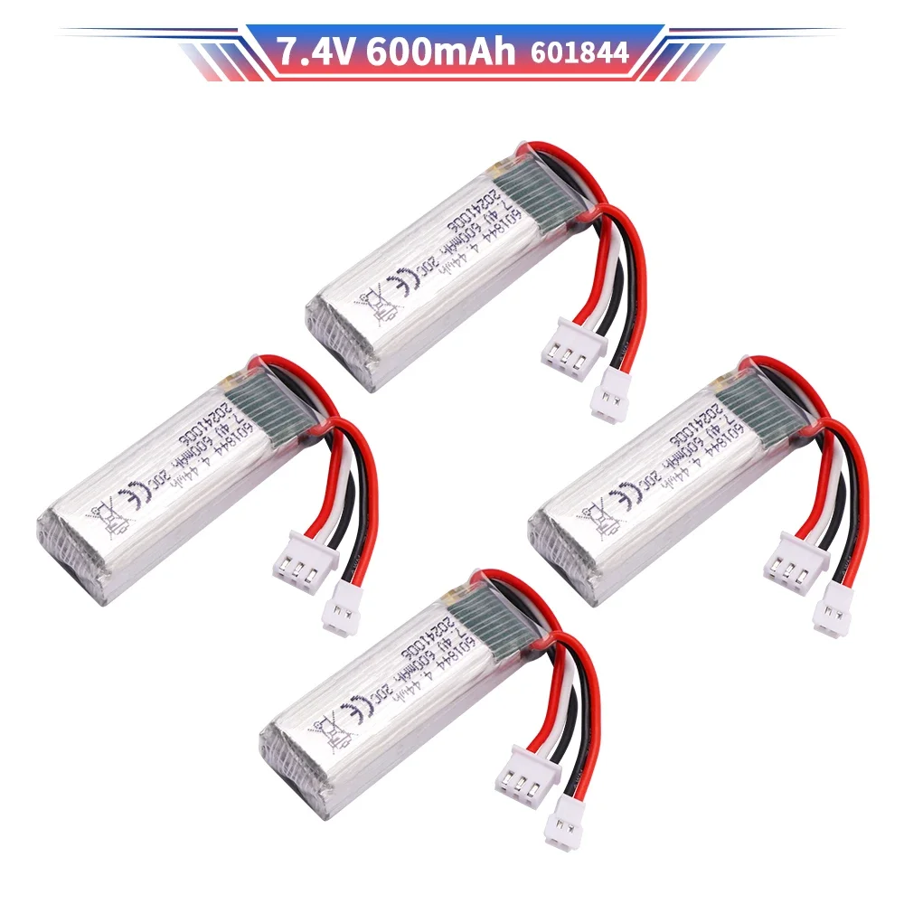 601844 7.4 فولت 600 مللي أمبير بطارية مع كابل شحن ل WLToys F959 XK DHC-2 A600 A700 A800 A430 RC طائرة RTF قطع الغيار البطارية