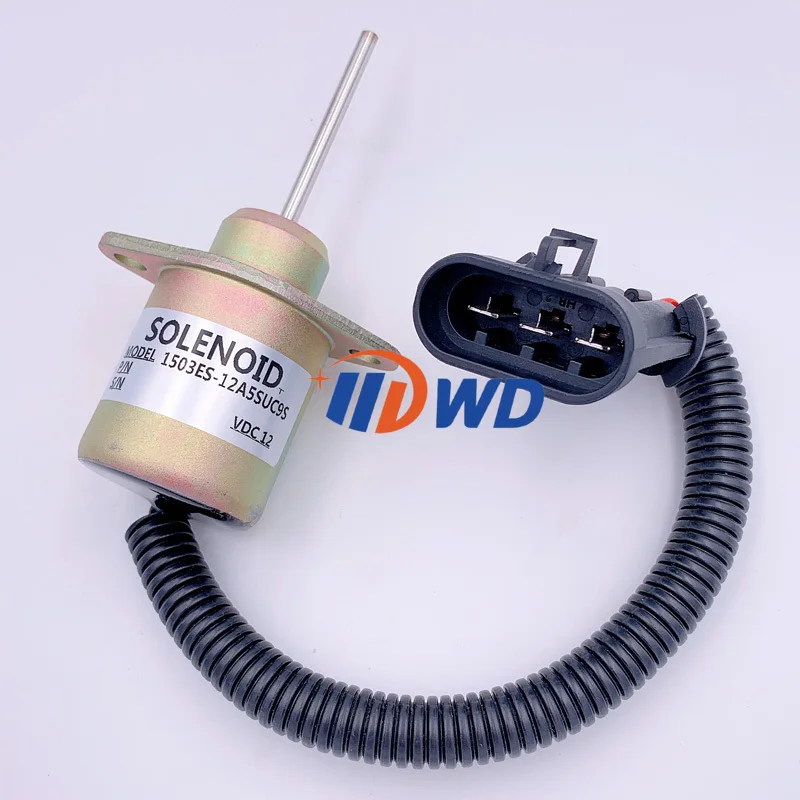 1503ES-12A5SUC9S 12V 3 terminals Stop Solenoid for Woodward 1500 for Series for Kubota V2203 for Case 560 for Thermo King