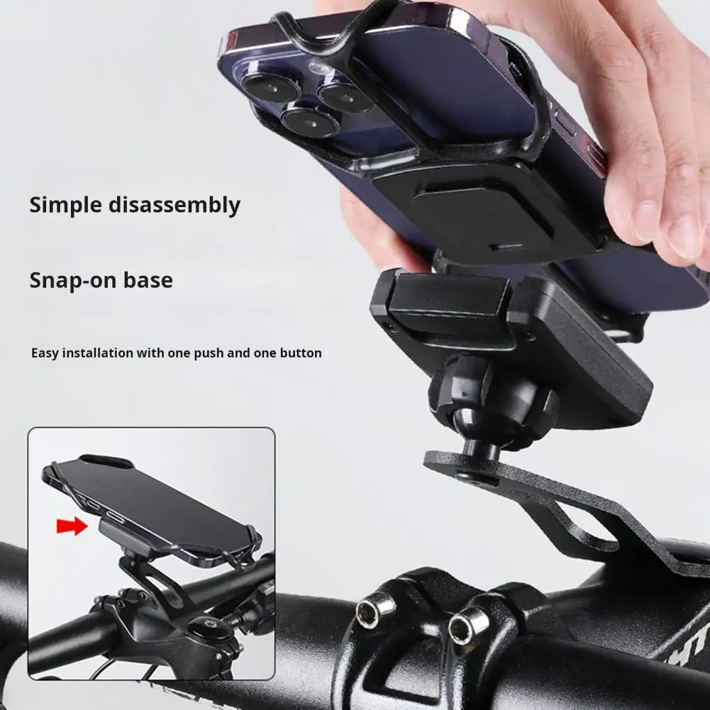 Handlebar Phone Mount Stable Four-sided Buckle Design Bike Phone Holder with Vibration for Hands-free for Cycling for Cycling