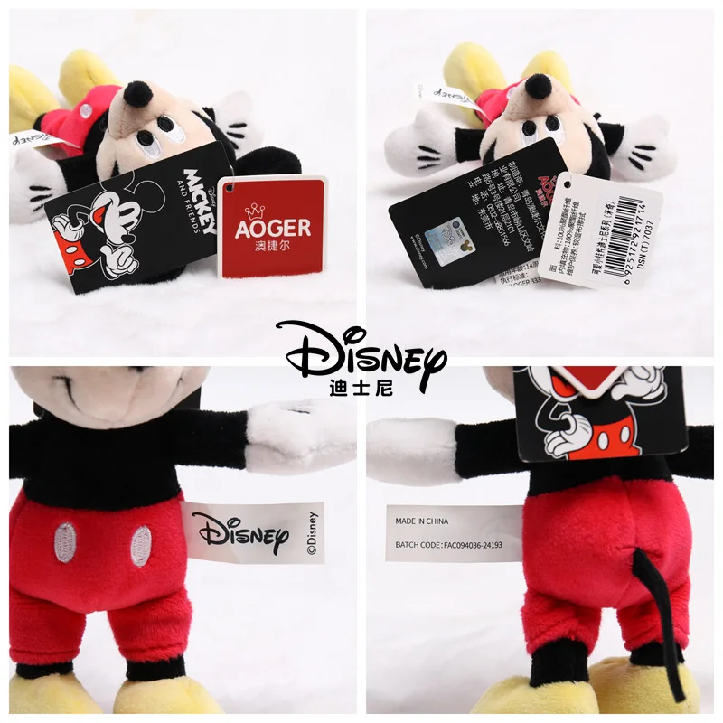 Około 16 cm Disney Myszka Miki Minnie Czerwono-Czarny Pluszowy Brelok Torba Płócienna Torba na Ramię Ozdoba do Zawieszenia Prezent Świąteczny dla Pary