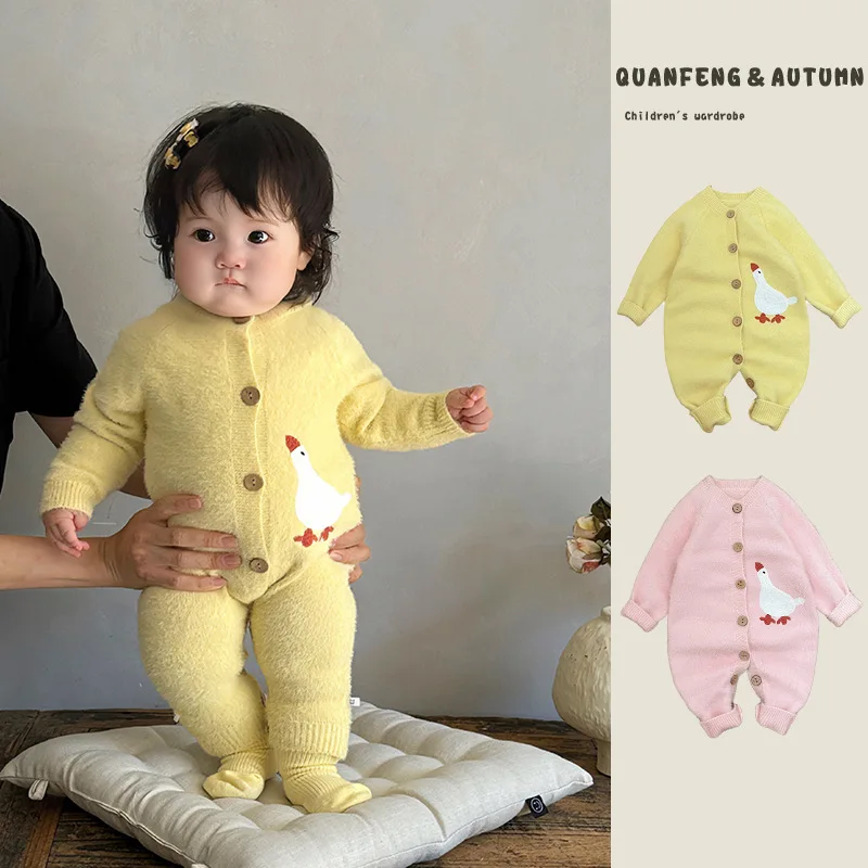 

UNITIM Newborn Girls Rompers Duck Toddler Girls Bodysuits Overalls Spring Kids Baby Girls Jumpsuits Infant Baby Girls Onesie