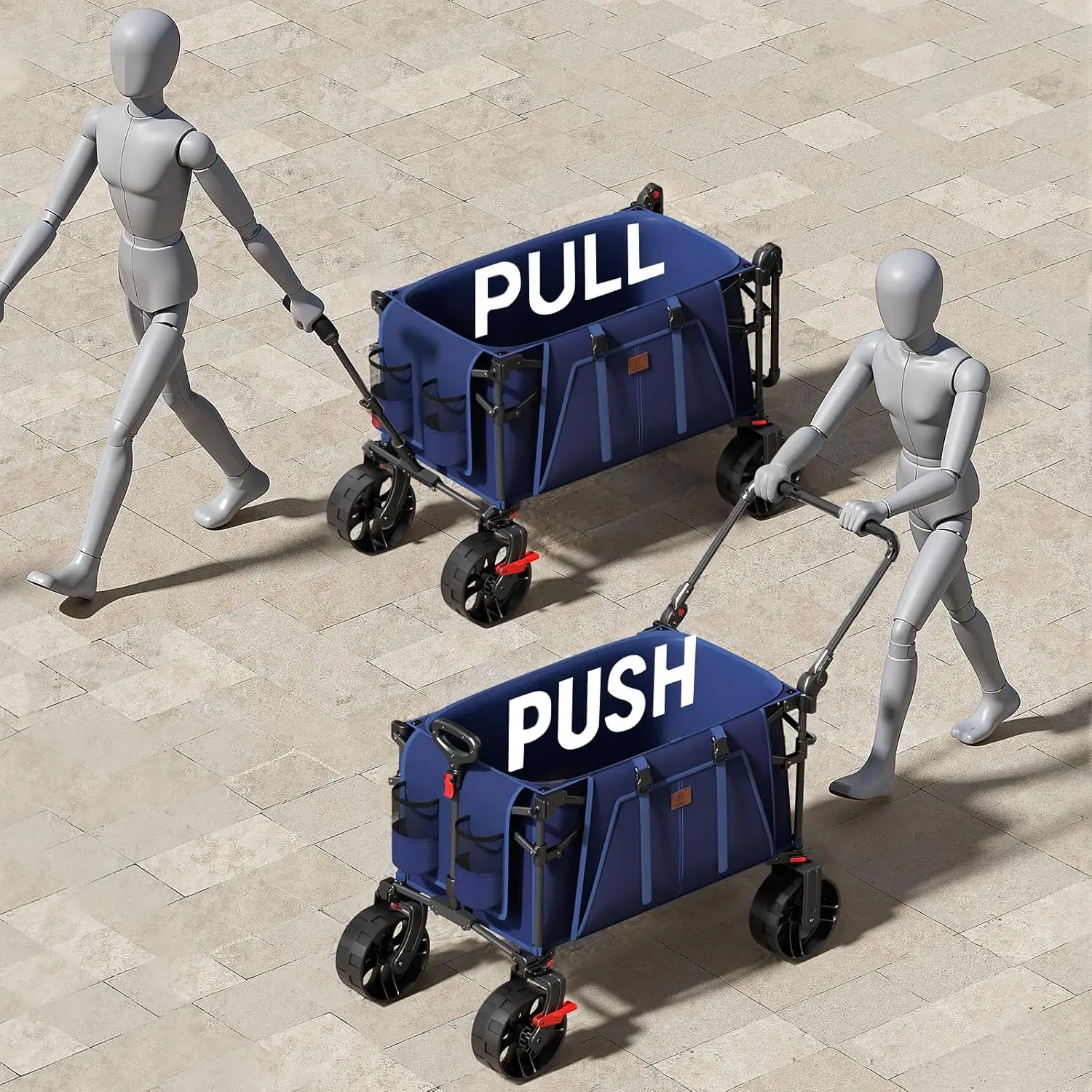 

Складной тележка с тормозами, портативная тележка для покупок, складная тележка с вездеходными большими колесами · Прямые продажи с фабрики