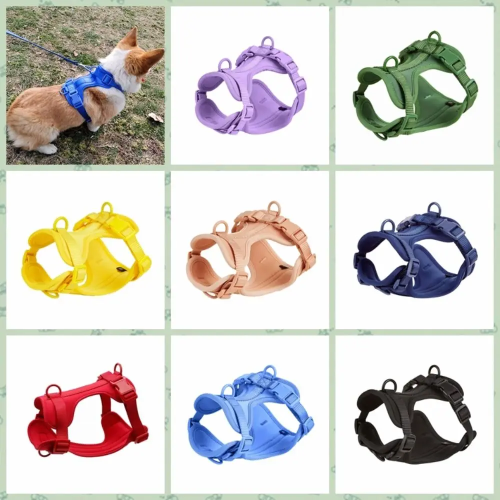 Dog Harness Vest Color Fashion Reflective Adjustable Pet Chest Strap Dog Clothes Breathable Pvc Pet Harenss for Outdoor Walking