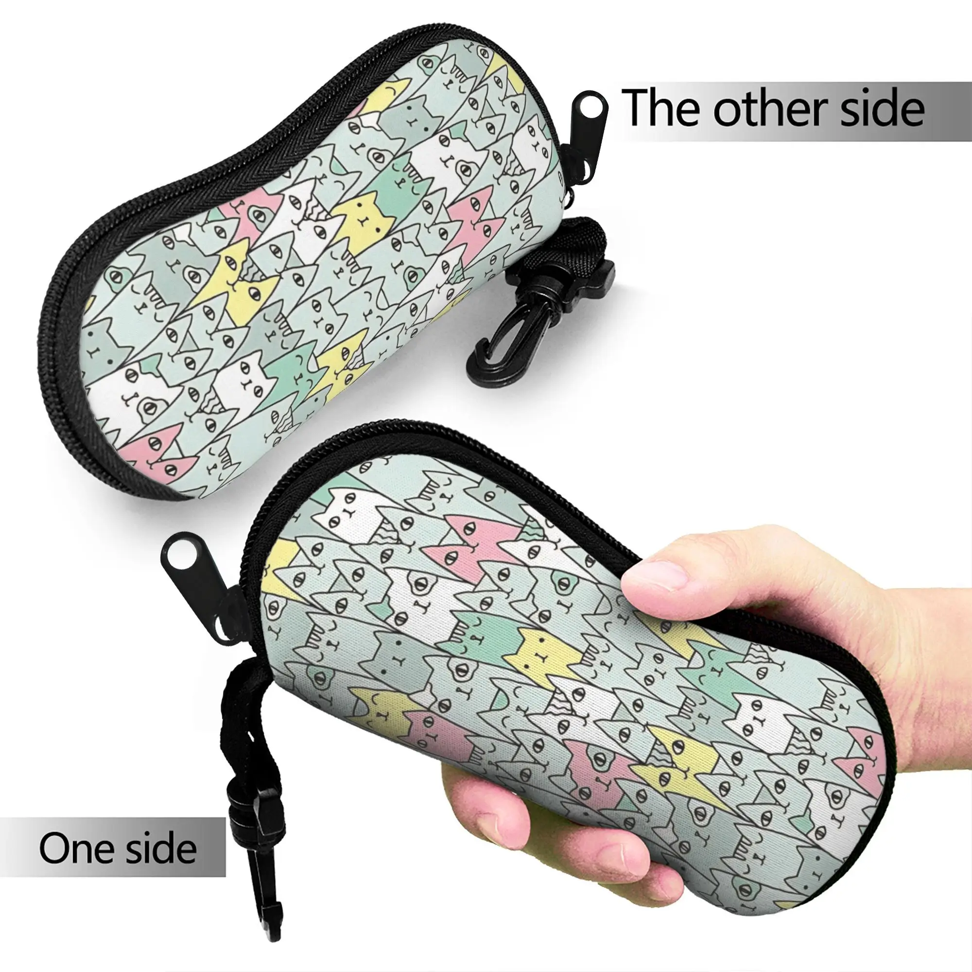 Retro Vintage Art Cute Cats  Glasses Case  Sunglasses Case Convenient Fashion Eyewear Box Custom Male Female Eyeglass Protector
