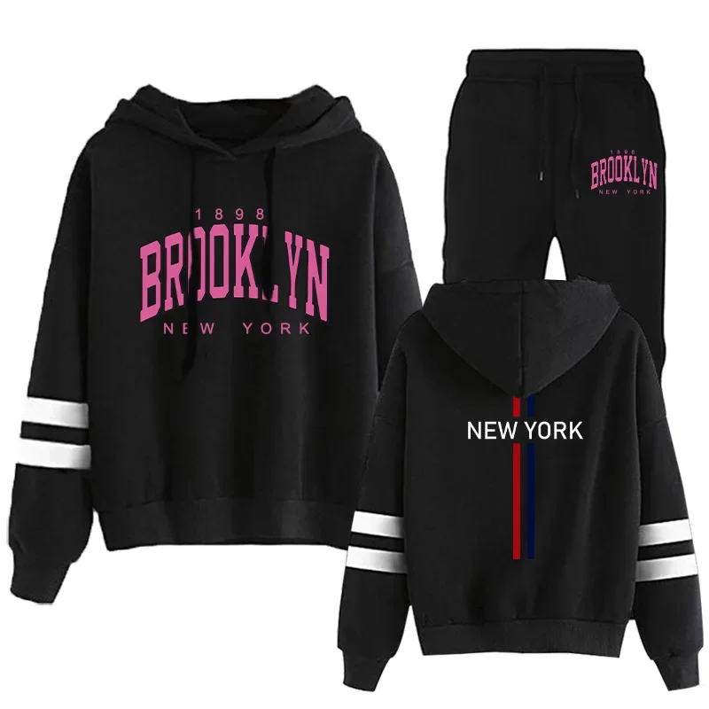 Vendita calda casual Comfort Outdoor Jogging Qualità Moda Quotidiana Tuta da donna Felpe con cappuccio Felpa e pantaloni a righe monopezzo