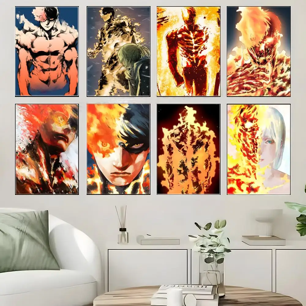Fantasy Anime F-FIRE P-PUNCH Poster Crease Free Waterproof Durable All Space Wall Decor