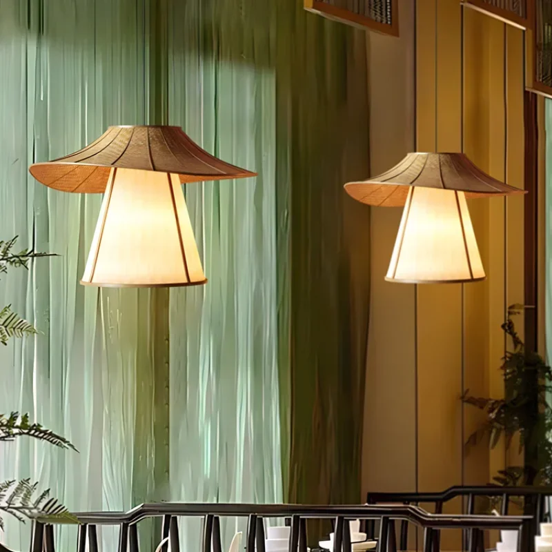 

Japan Cloth Pendant Light Creative Fabric Wabi Sabi Chandelier Farmhouse Restaurant Hotel Ceiling Lamp Design for Room Decor