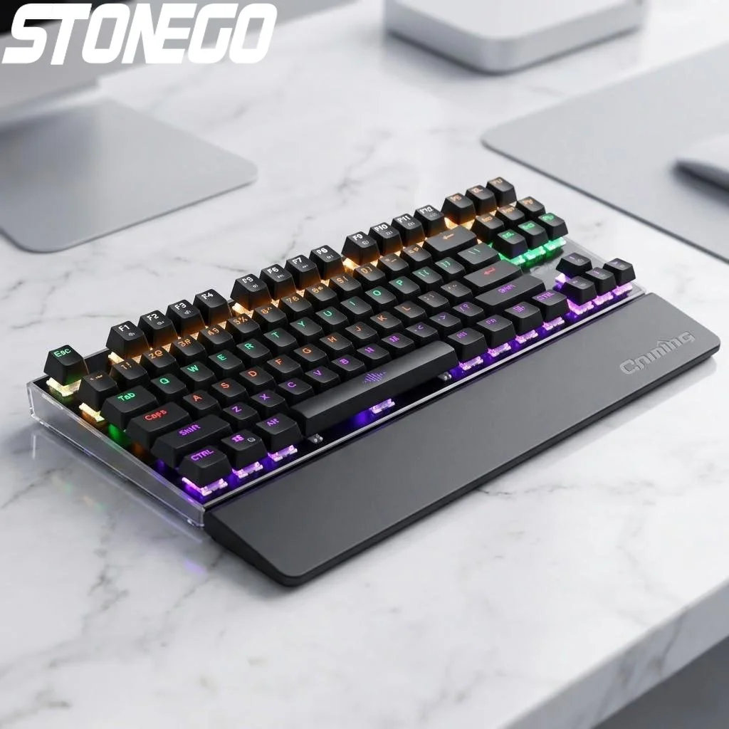 

Механическая игровая клавиатура с RGB-подсветкой, проводная USB, с защитой от фантомных нажатий, 26 клавиш, LED-подсветка для ПК-геймеров