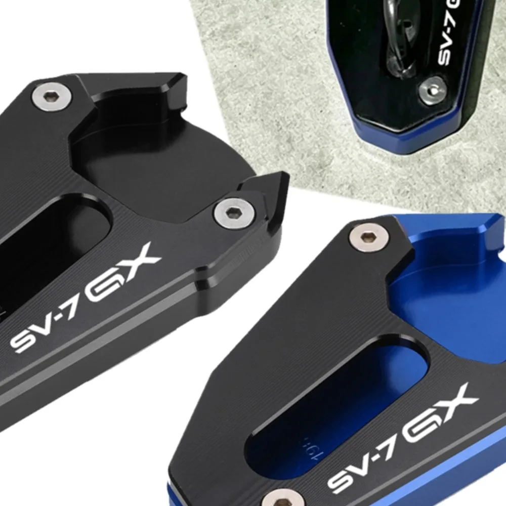 Motorcycle CNC Kickstand Foot Side Stand Extension Enlarger Support Plate Pads For Suzuki SV-7GX SV 7GX SV7GX SV7 GX 2026-2027