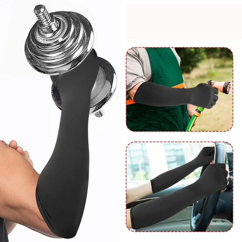 Outdoor Half Finger Copper Compression Gloves Anti-slip Elastic Fingerless Pressure Gloves Breathable Soft Hand Support Sleeves