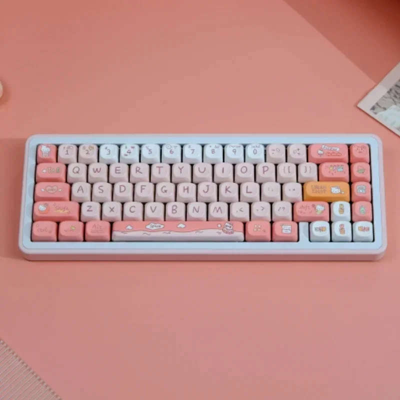 hello kitty 129 teclas pbt keycaps moa perfil keycap dye sublimation mecanico teclado keycap para mx switch gk64 gk75 01