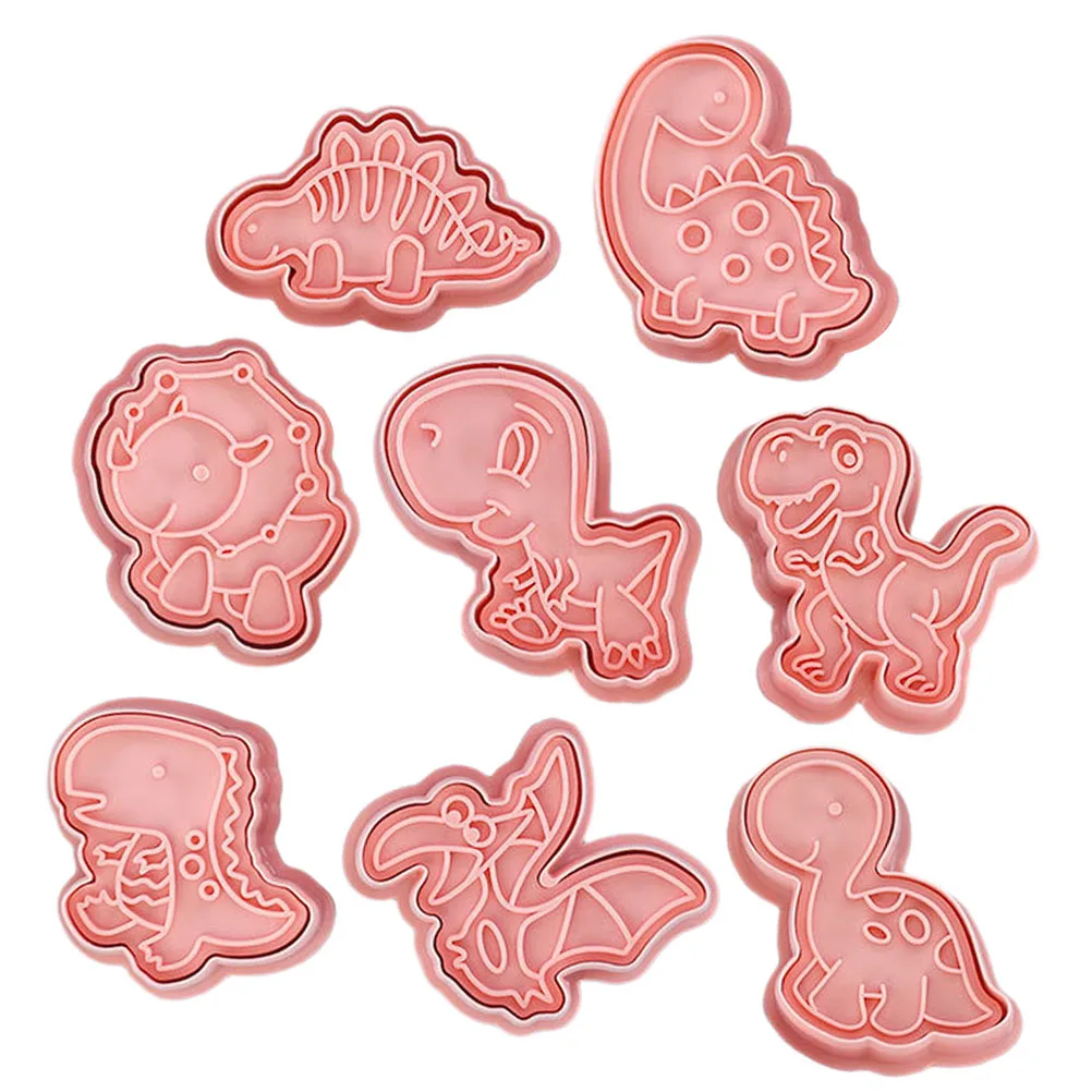 

8 Pcs Shapes Dinosaur Cookie Animals Mold Seal Birthday Reusable Baking Molds