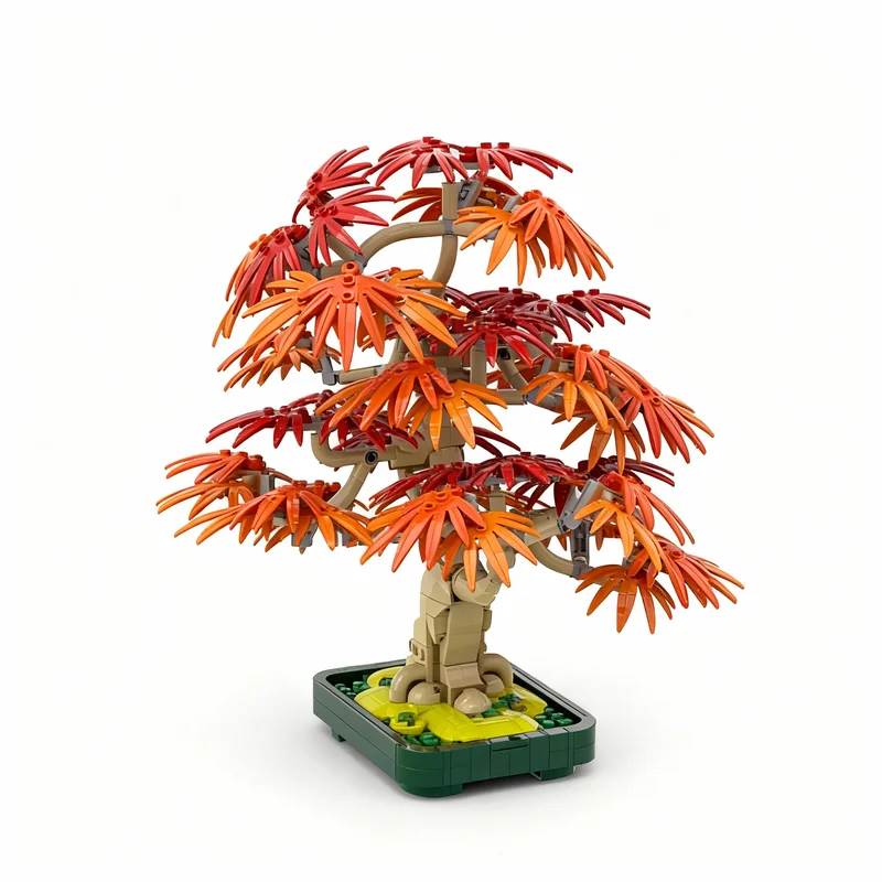 740pcs MOC MOD Japanese Maple Tree Fall Bushier Botanicals Model Building Blocks Advanced Build Pack Premium Detailed Toy Gift