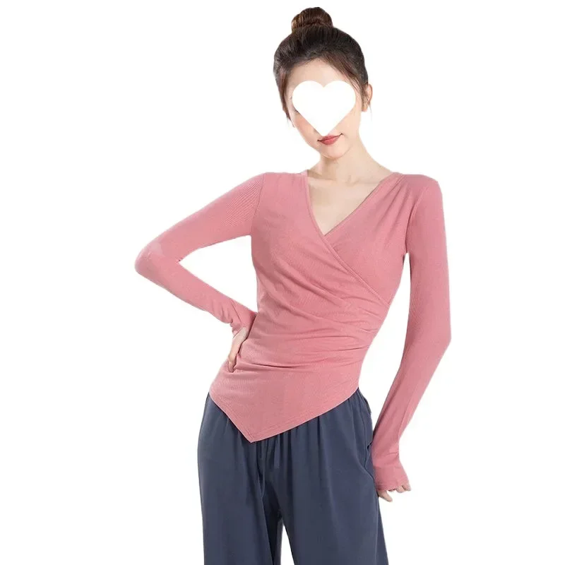 Terno de prática corporal de dança moderna clássico outono e inverno manga comprida terno de dança de dedo teste de arte