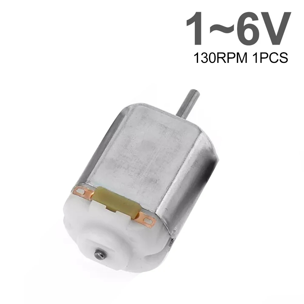 1 Uds 130 pequeño Motor de CC con diámetro de eje de 2mm y engranajes de husillo de conexión de 1 a 6 voltios y motores de propósito de hélices