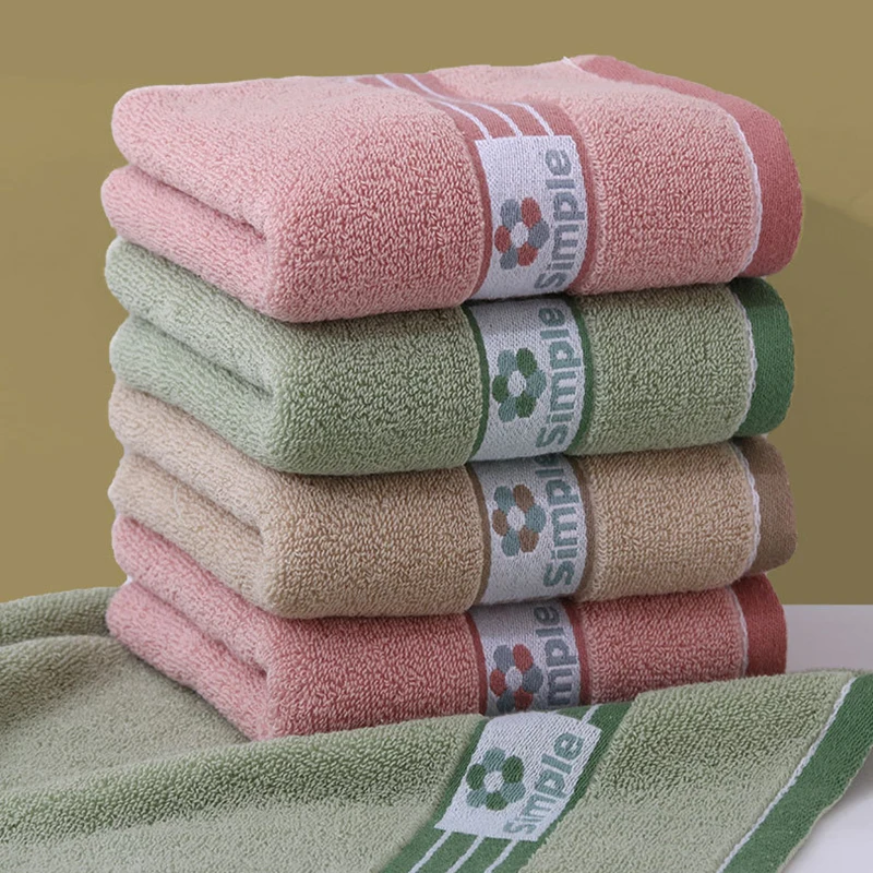 Class A Pure Cotton Jacquard Face Towels 4Pcs Household Thickened Absorbent Bath Towel Set Soft Sauna Spa Gym Adult Washcloths