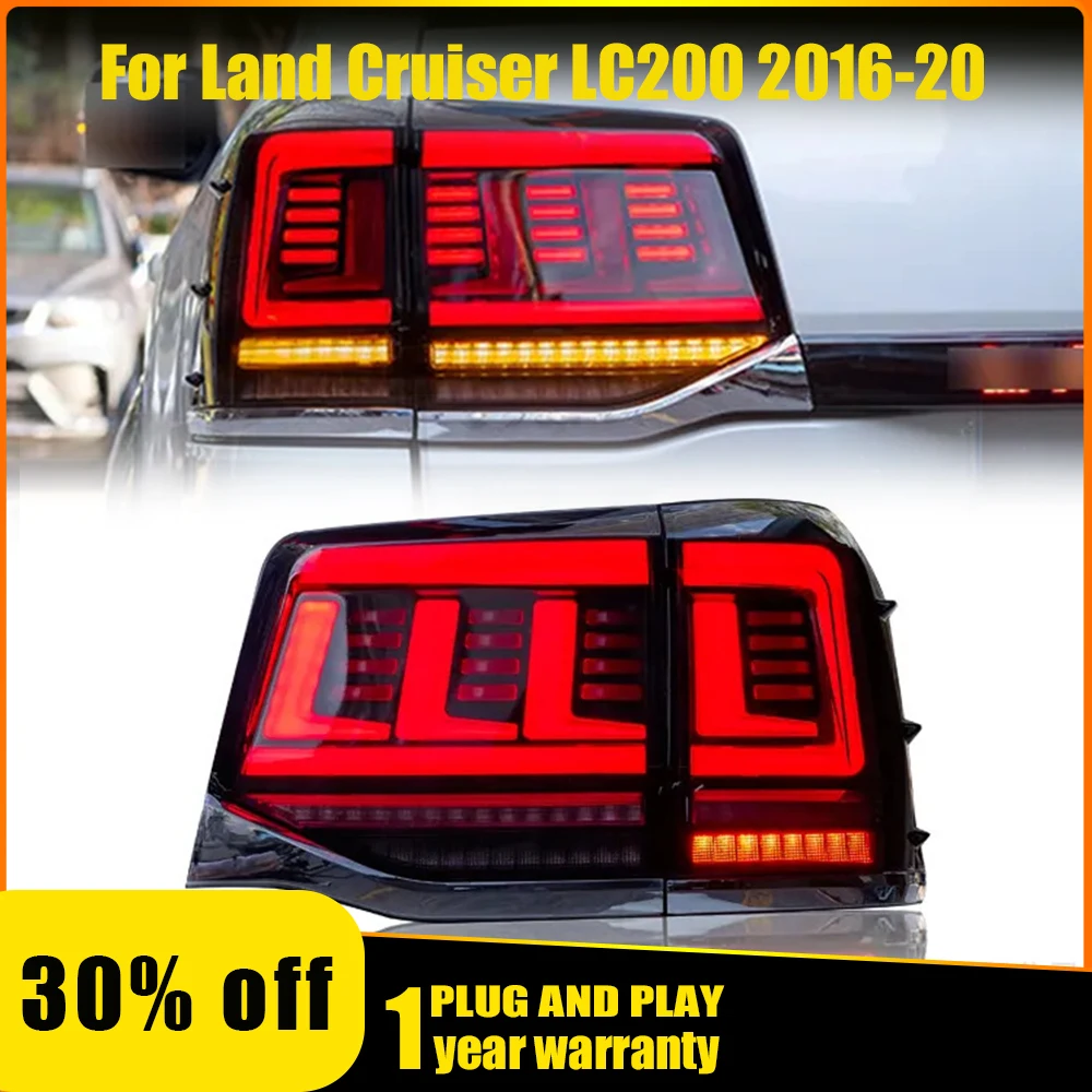LED Tail Lights Assembly for Land Cruiser LC200 2016-2020 Taillights Plug and Play LED Running Dynamic Turning Rear Tail lights