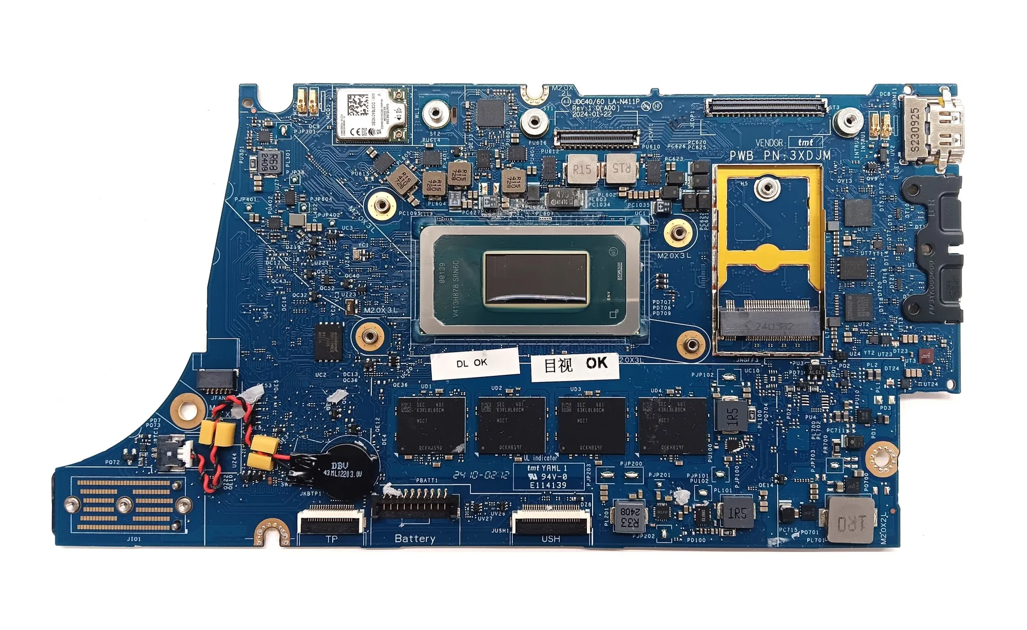 

Материнская плата для ноутбука Dell 4GV5P Latitude 7450 / 7650 — процессор Intel Core Ultra 5 135U — встроенная графика — 16 ГБ — в употреблении — как новый