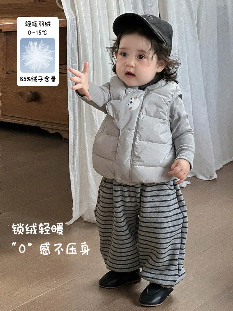 2025New نمط الفتيان والفتيات أسفل سترة الرضع سميكة سترة دافئة الطفل أكمام أسفل سترة فئة #2