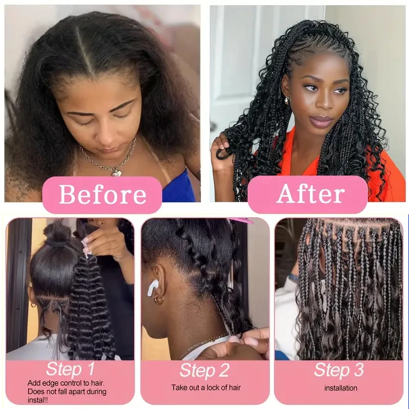 Deep Curly 100% Human Hair Bulk for Braiding Hair Extensions No Weft Brazilian Jerry Curly Natural Black Boho Braiding Hair Bulk