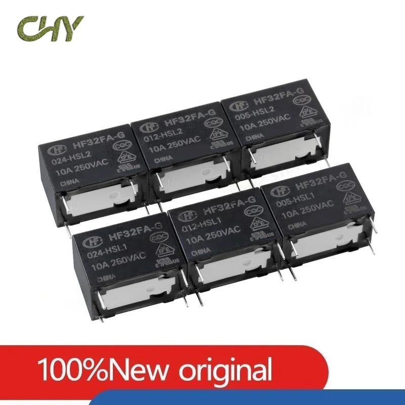 5PCS/Lot Relay HF32FA-003 005 012 024-HSL1 HSL2 4PIN 5A Sensitive HF32FA-012-HSL1/HSL2 HF32FA-024-HSL1/HSL2