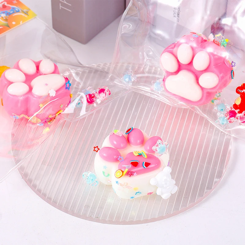 Cartoon Cat Paw Squishy Squeeze Toy Soft Mochi Toys Cute Slow Rebound Stress Relief Fidget Toys For Children Adults Gifts